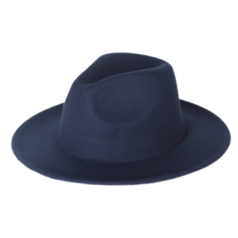 Hot Sale Autumn Winter Vintage Unisex Fashion Flat Wide Brim Jazz Fedora Hats For Women