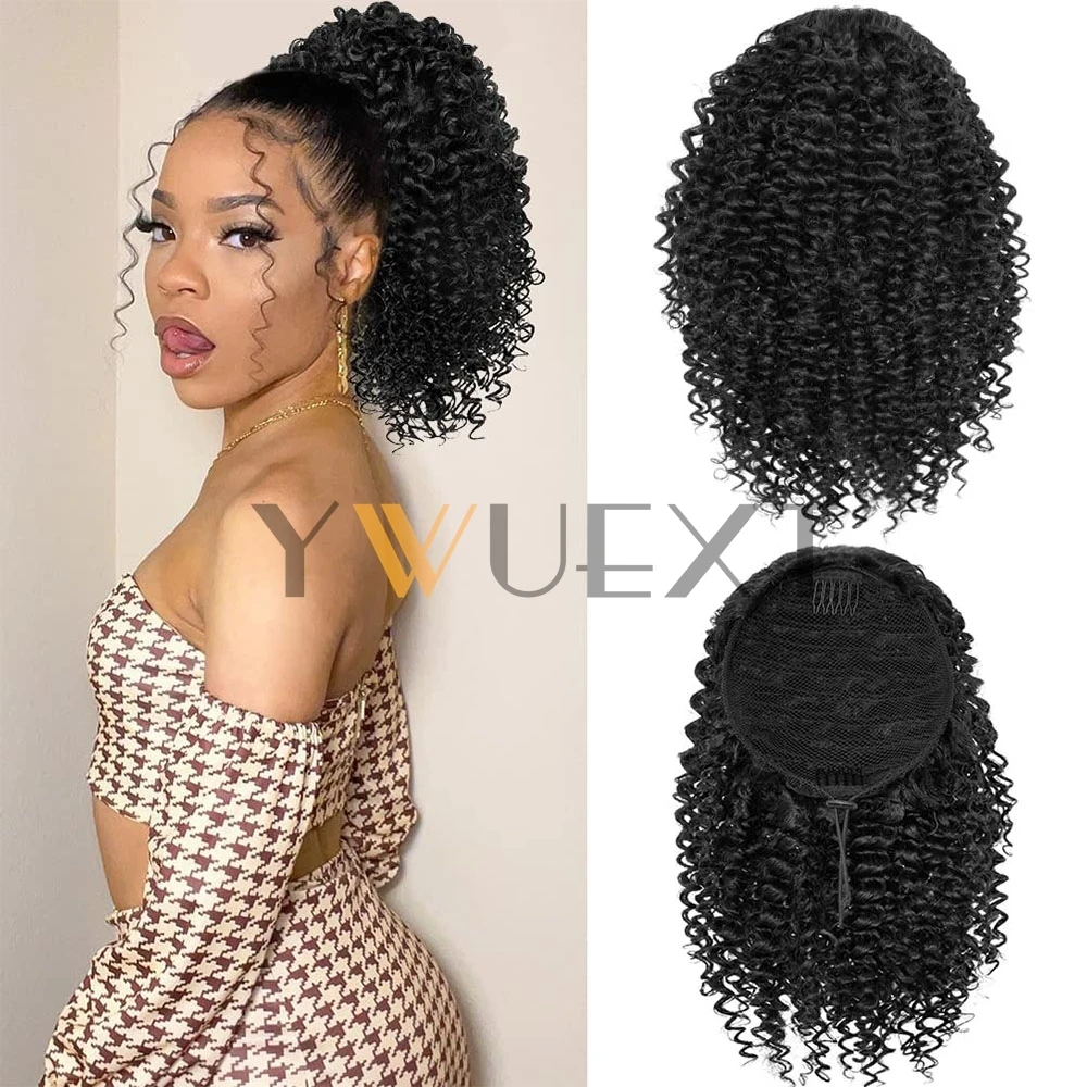 

Kinky Curly Drawstring Ponytail Hair Extensions Human Hair Afro Curly Ponytail Natural Brazilian Hair Ponytail Extension Women
