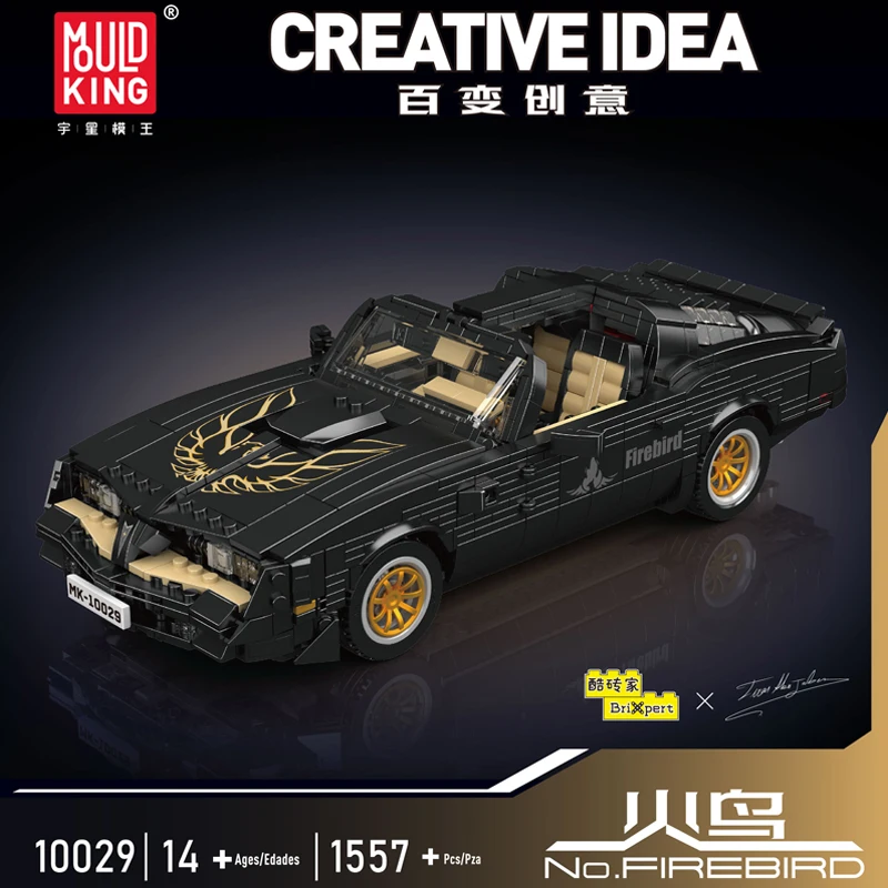 Molde rei blocos de construção de carro firebird 1557 pçs supercarro técnico brinquedos de construção conjunto para adultos meninos kit tijolo presentes do feriado
