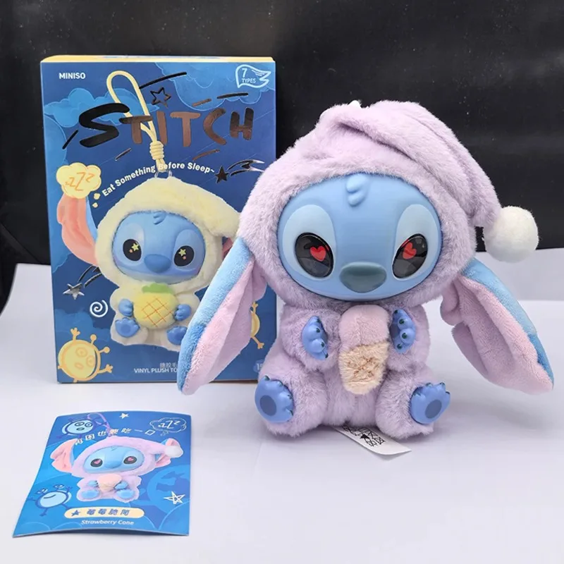 Miniso Stitch Blind Box: Figura de vinil 'Sleepy Bite', brinquedos alienígenos fofos, presente surpresa colecionável aleatório