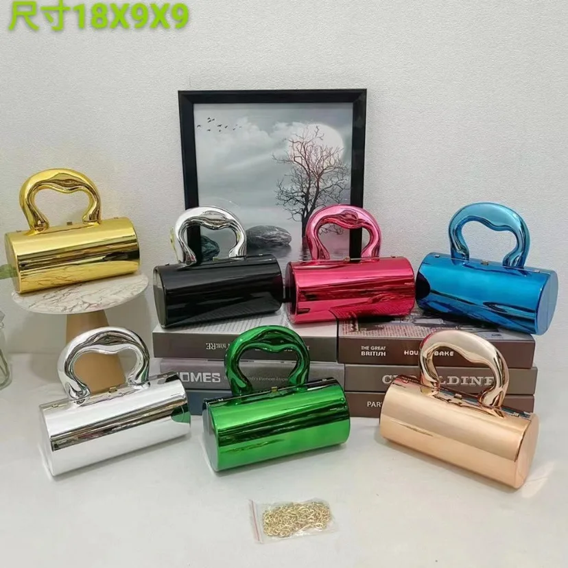 

New banquet bag, Xiaoxiangfeng candy colored acrylic box bag, fashionable makeup bag, chain bar crossbody women's bag