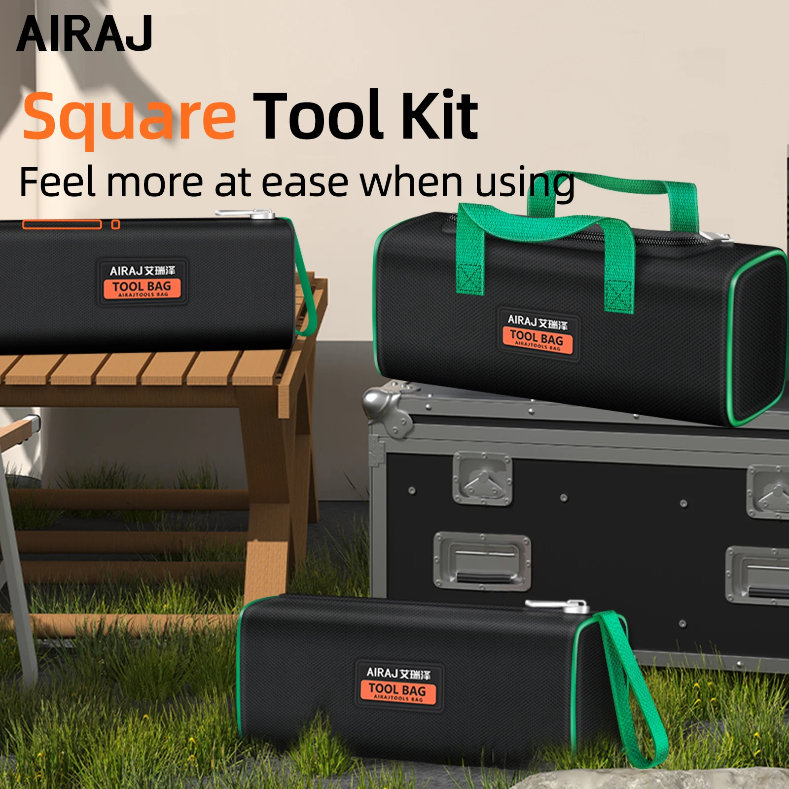 

AIRAJ Multifunctional Toolkit Oxford Thickened Wear-Resistant and Durable Electrician Storage Portable Handheld Bag
