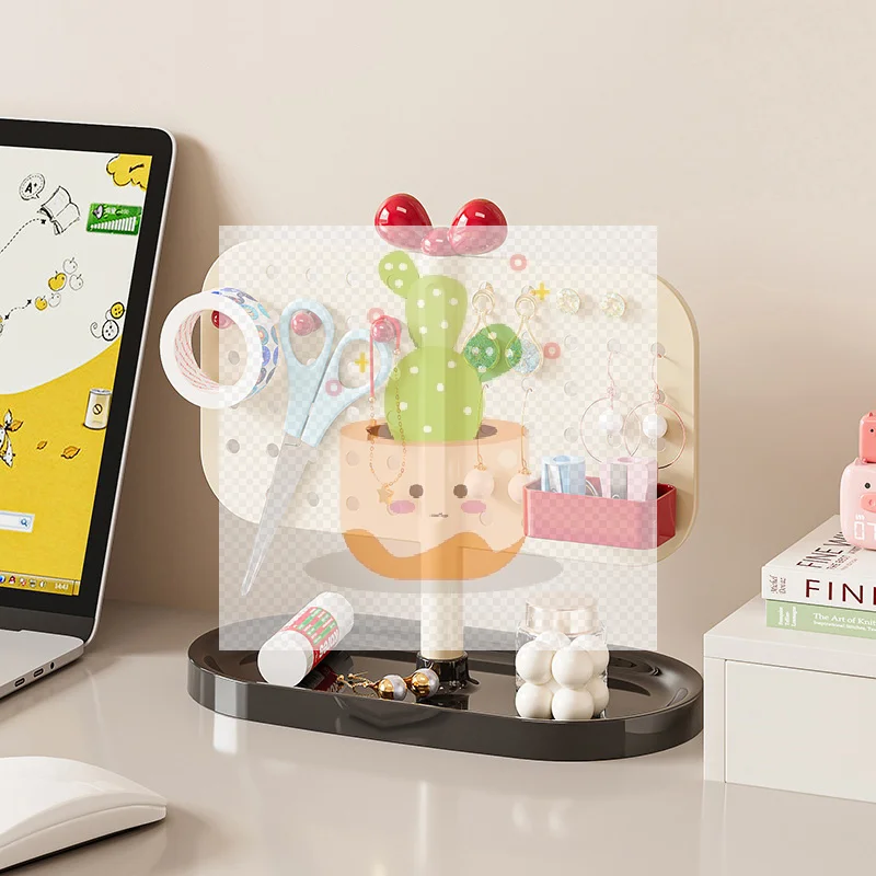 رف تخزين بسيط من بيجبورد لتخزين المفاتيح والمجوهرات والخواتم والأساور وتخزين طاولة الزينة وتخزين مستحضرات التجميل.