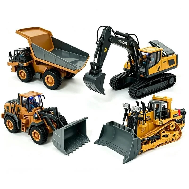 

2.4G Alloy Realistic Remote Control Construction Vehicle RC Excavator Dump Truck Toy For Kids Boys Birthday Christmas Gift