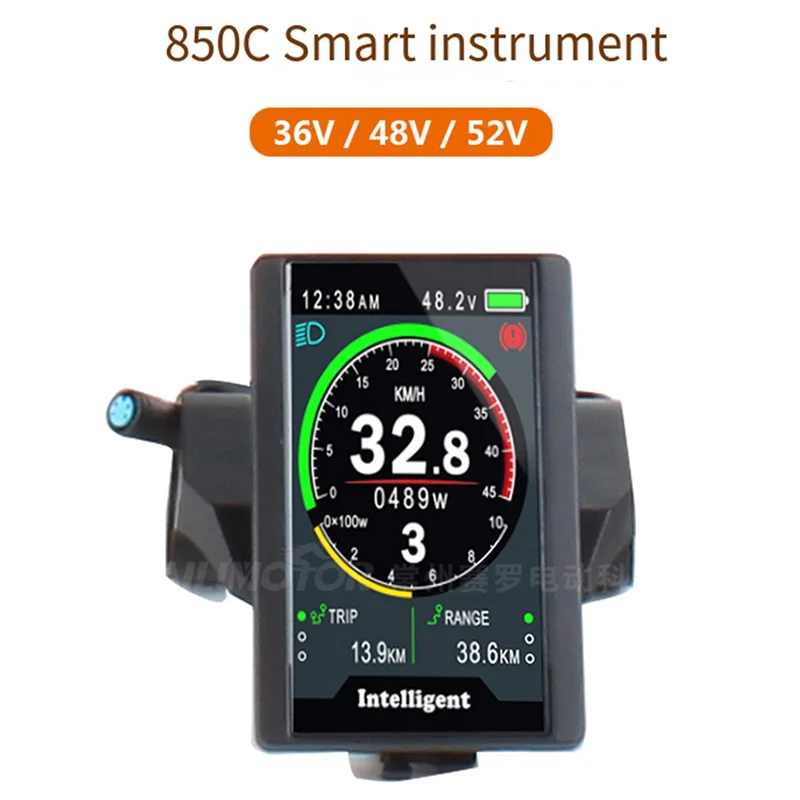 

AAAEL-Electric Bike LCD Color Display 850C UART Protocol For Bafang BBS01B BBS 02B BBSHD Mid Motor Conversion 5Pin Female