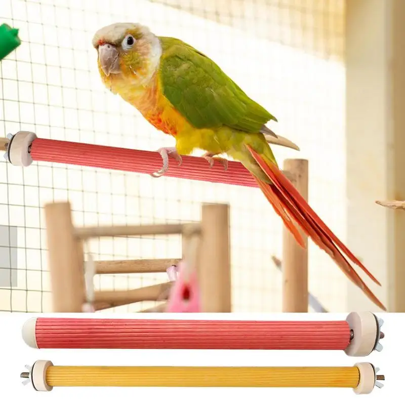 Wood Bird Perch Parrot Stand Wood Perch Parrots Cage Perch Toys Paw Grinding Sticks Stable Cage Perch Toys For Small Or Medium