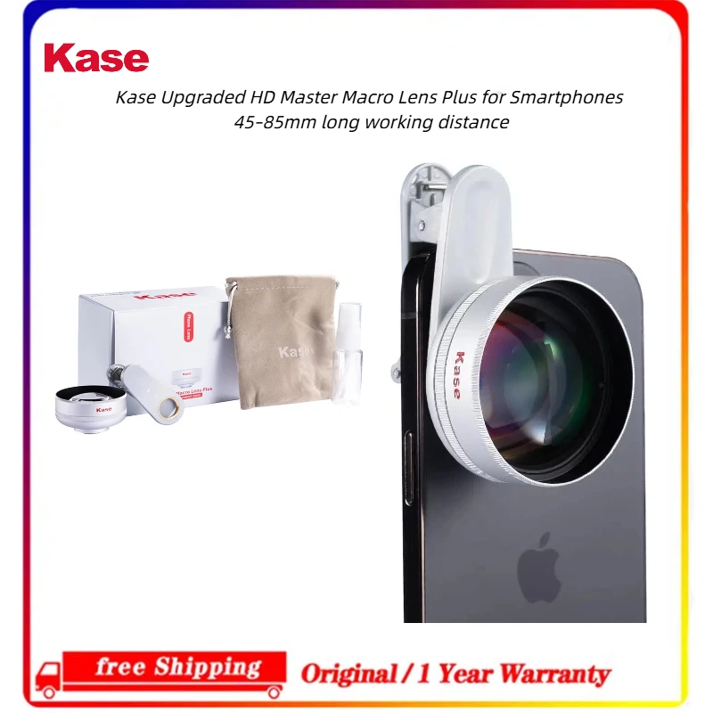 Kase Upgraded Master Macro Lens Plus Clip On Phone Lens 45-85mm Working Distance Anti Glare Ghost For Insect Jewelry Flower Clos