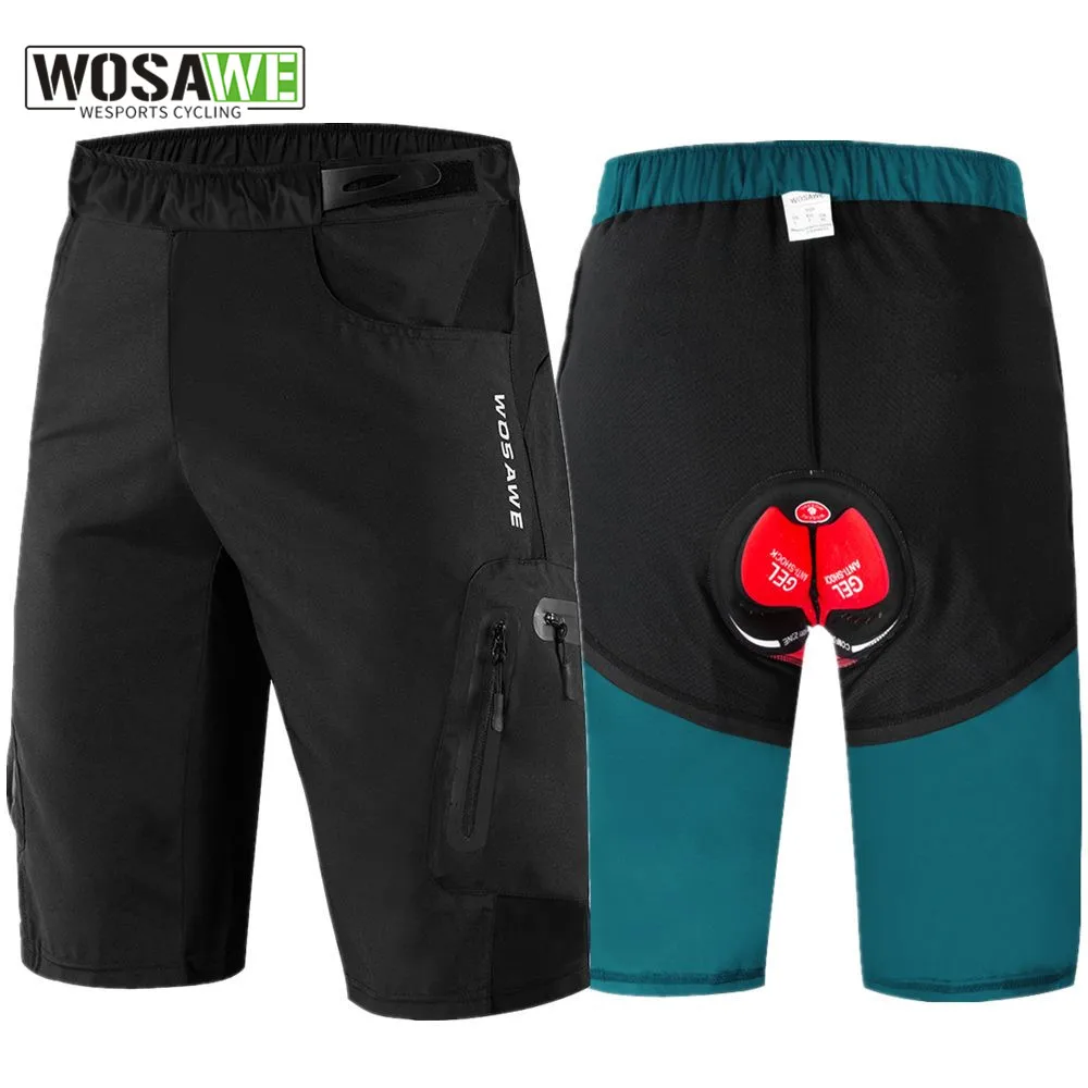 

WOSAWE Summer Men's Cycling Shorts Outdoor Sports Breathable Downhill Clothing MTB Bike Racing Bicycle GEL Padded Underpants