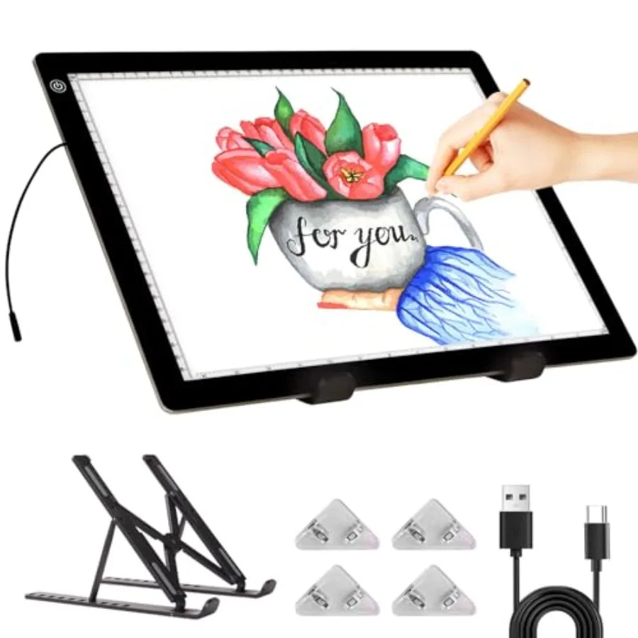 

A3 Light Pad for Diamond Painting - Tracing Light Box with Stand Stepless Dimmable 3 Levels Brightness Light Board Ultra-Thin L