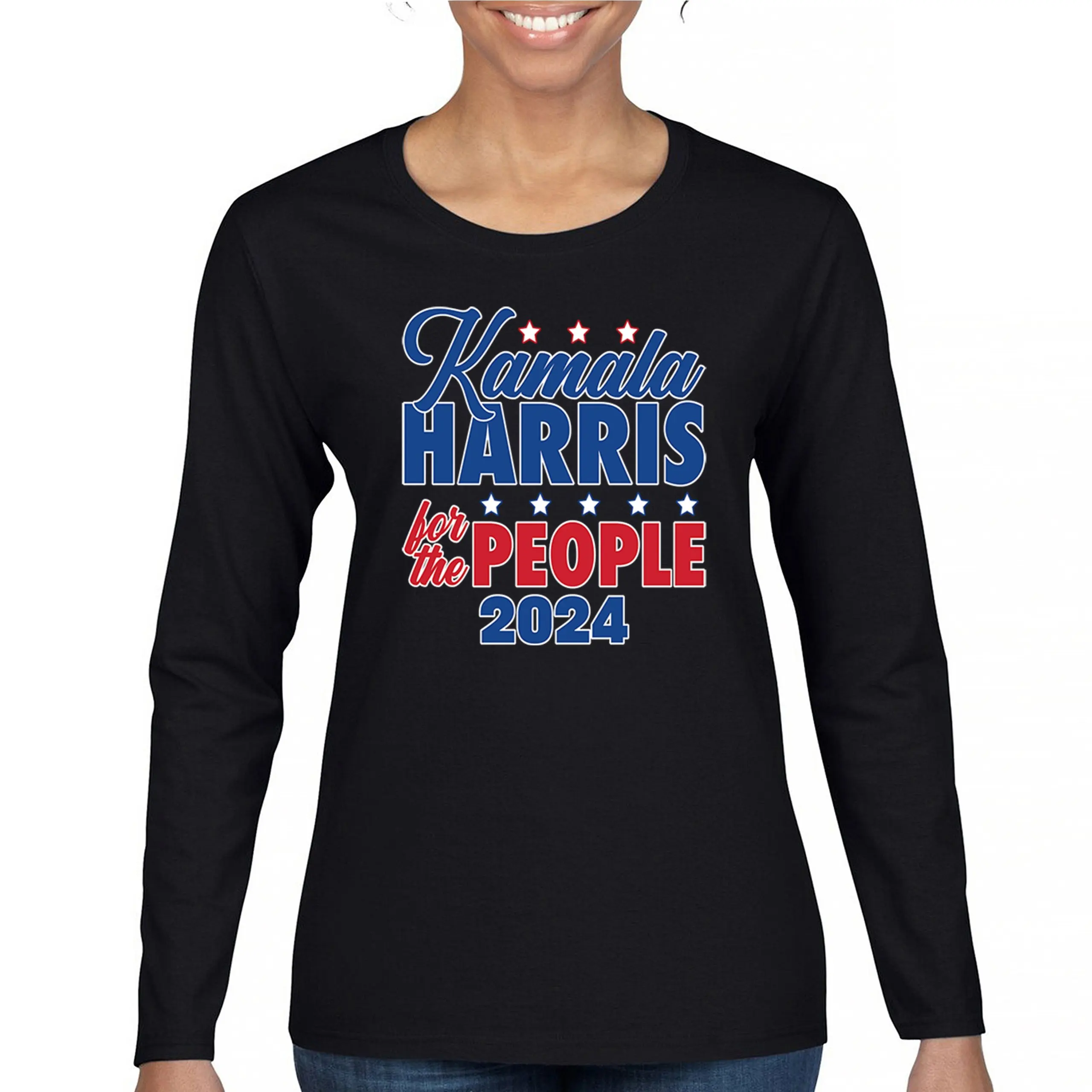 Kamala Harris for the People 2024 Women's Long Sleeve T-shirt President 47 USA