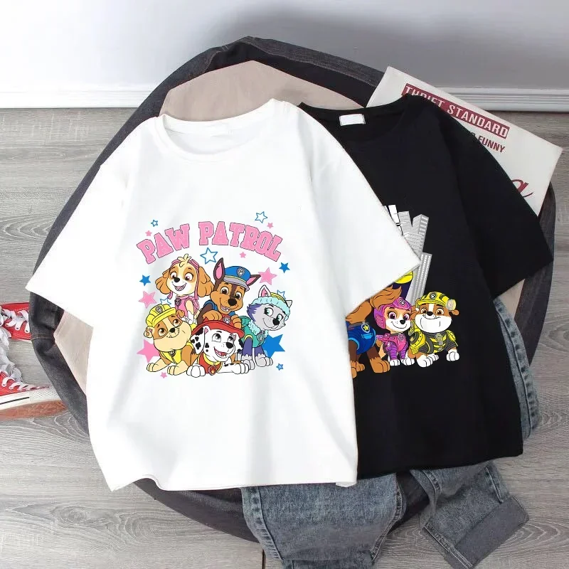 

Paw Patrol T-shirt Chase Skye Cartoon Anime Graphic Print Summer Clothes Unisex Comfortable Breathable Short Sleeve Party Gifts