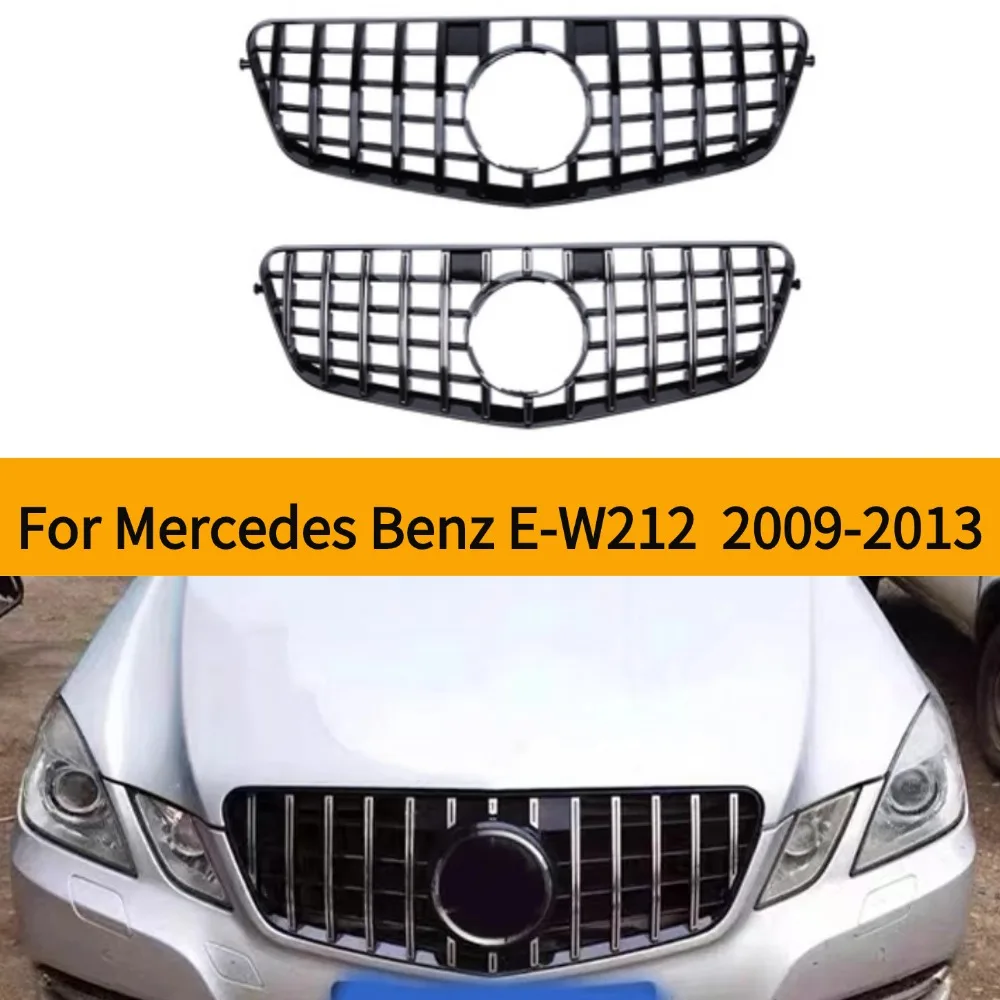 For Mercedes-Benz E-Class W212 2009-2013 E200 E250 E300 E350 E400 E550 GTR Style Front Bumper Grille Racing Hood Grill Cover
