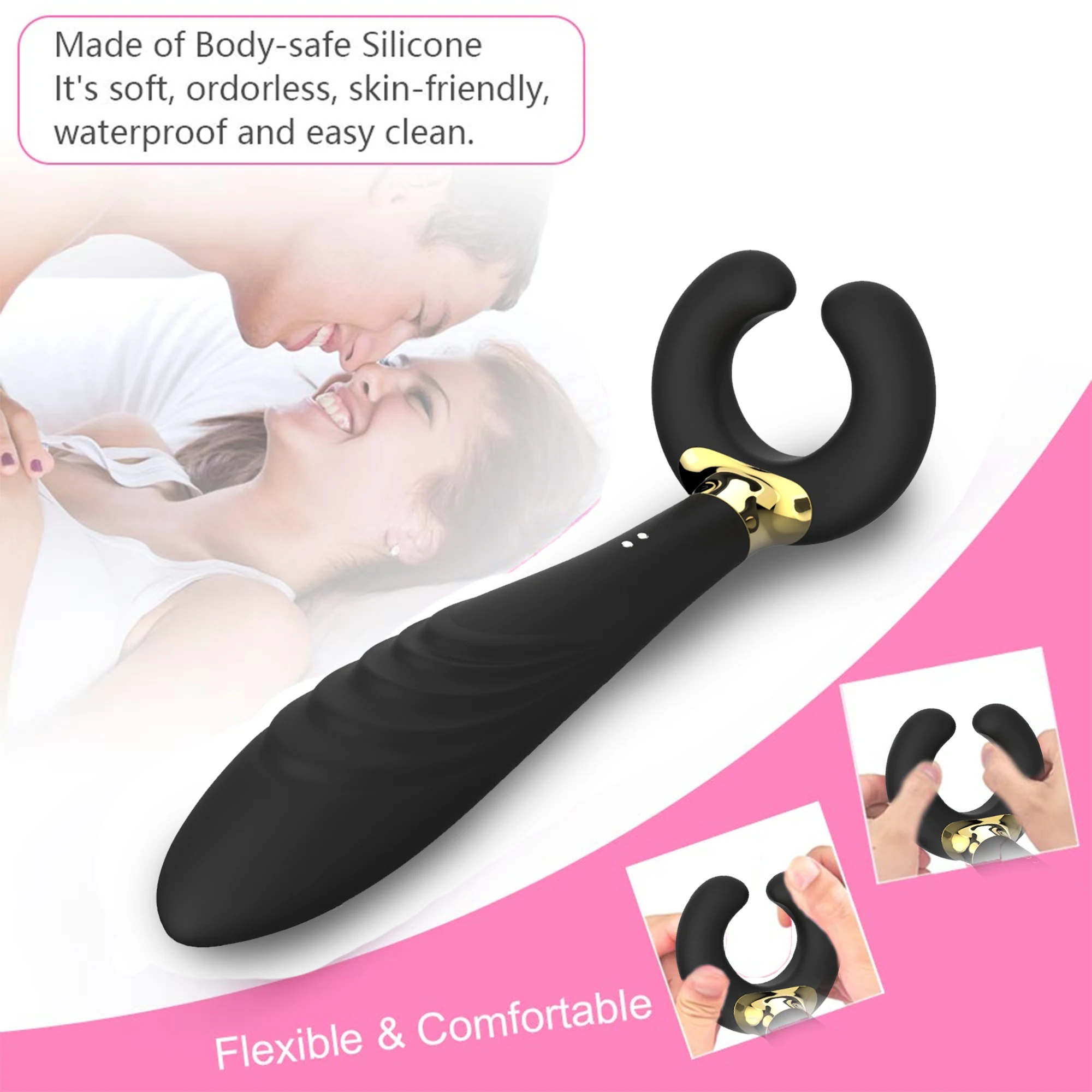 Vibromasseur à clip vibrant en silicone pour hommes et femmes, jeu pour adultes, climax retarde le sexe, anneau de massage, dilatateur vaginal,