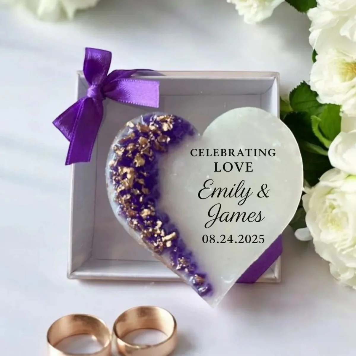 

10 шт. Персонализированный свадебный магнит, элегантный подарок на память из эпоксидной смолы в форме сердца, набор из 10 шт., подарок на свадебный душ, футболка для гостя на помолвку