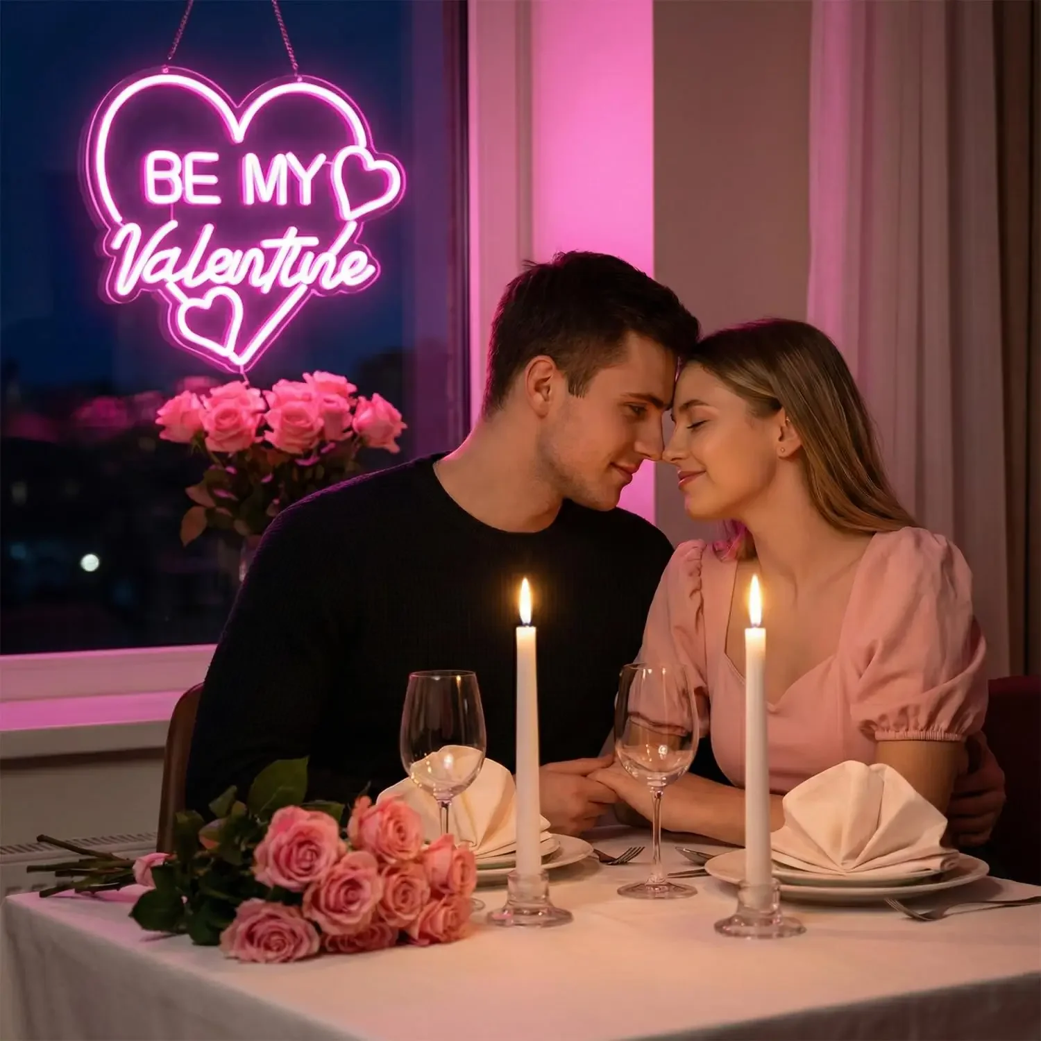 Be My Valentine Neon Sign for Wall Decor,Heart Shape ,Romantic Sign for Bedroom,Proposal,Wedding,Anniversary