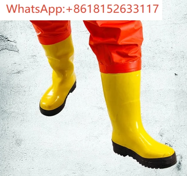 ملابس واقية كيميائية مغلقة بالكامل شديدة التحمل من قطعة واحدة مقاومة للأحماض والكيميائية الحيوية والقلويات #4