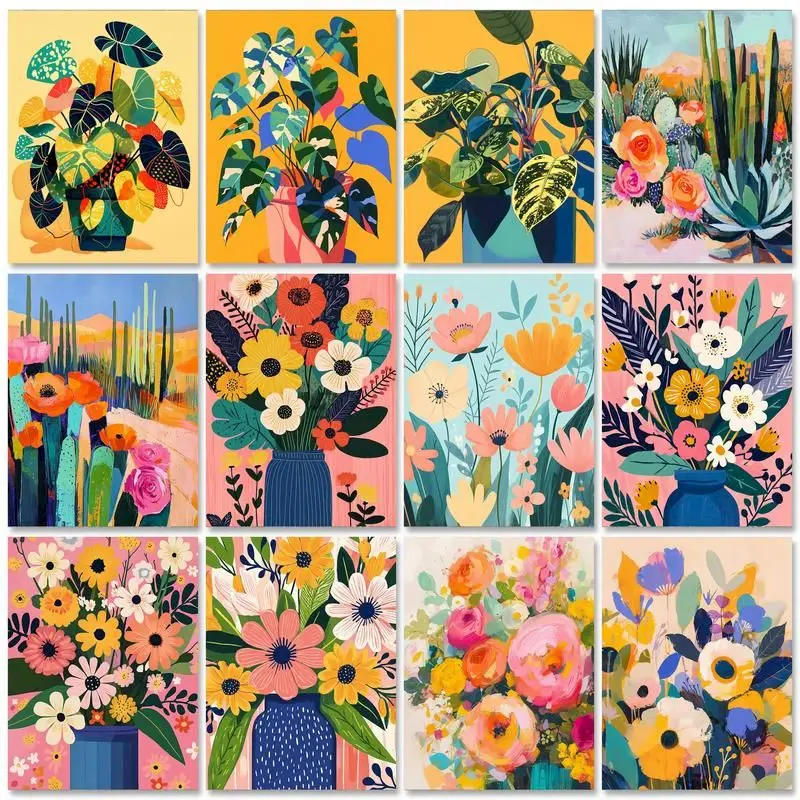 

GATYZTORY Painting By Numbers Starter Kits Flowers Markers By Numbers For Adults Unique Gift Wall Art Home Decoration
