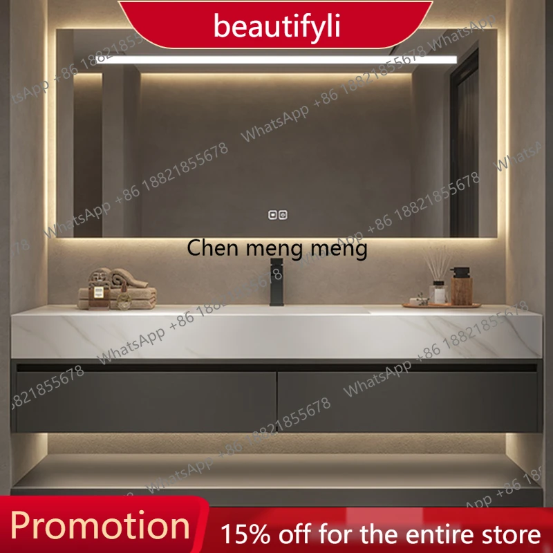 

01A Light Mirror Luxury Bathroom Cabinet Modern Toilet Washroom Home Bathroom Cabinet Vanity Salle De Bain Armoire Furniture
