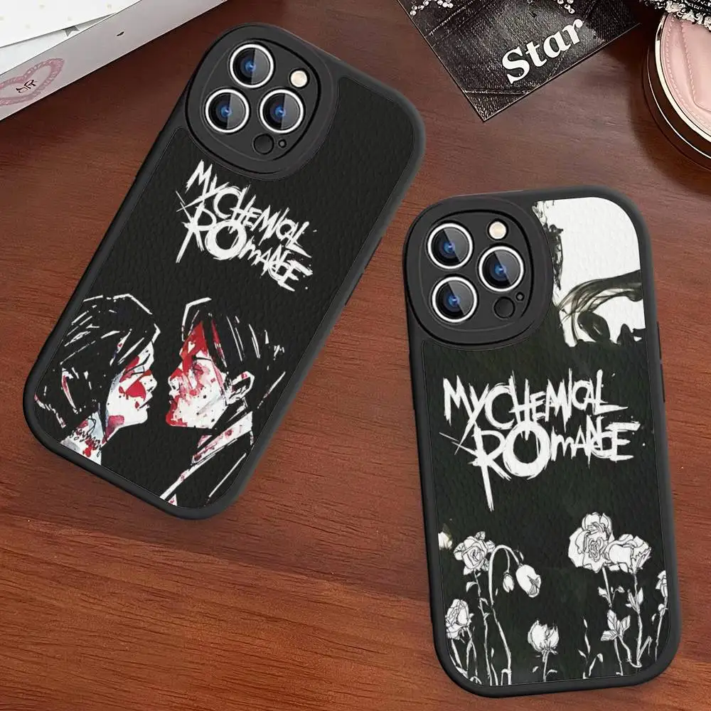 

1pc My C-Chemical R-Romance Rock Band Phone Case For IPhone 16 15 14 13 12 11 Pro Max Plus Leather Cover