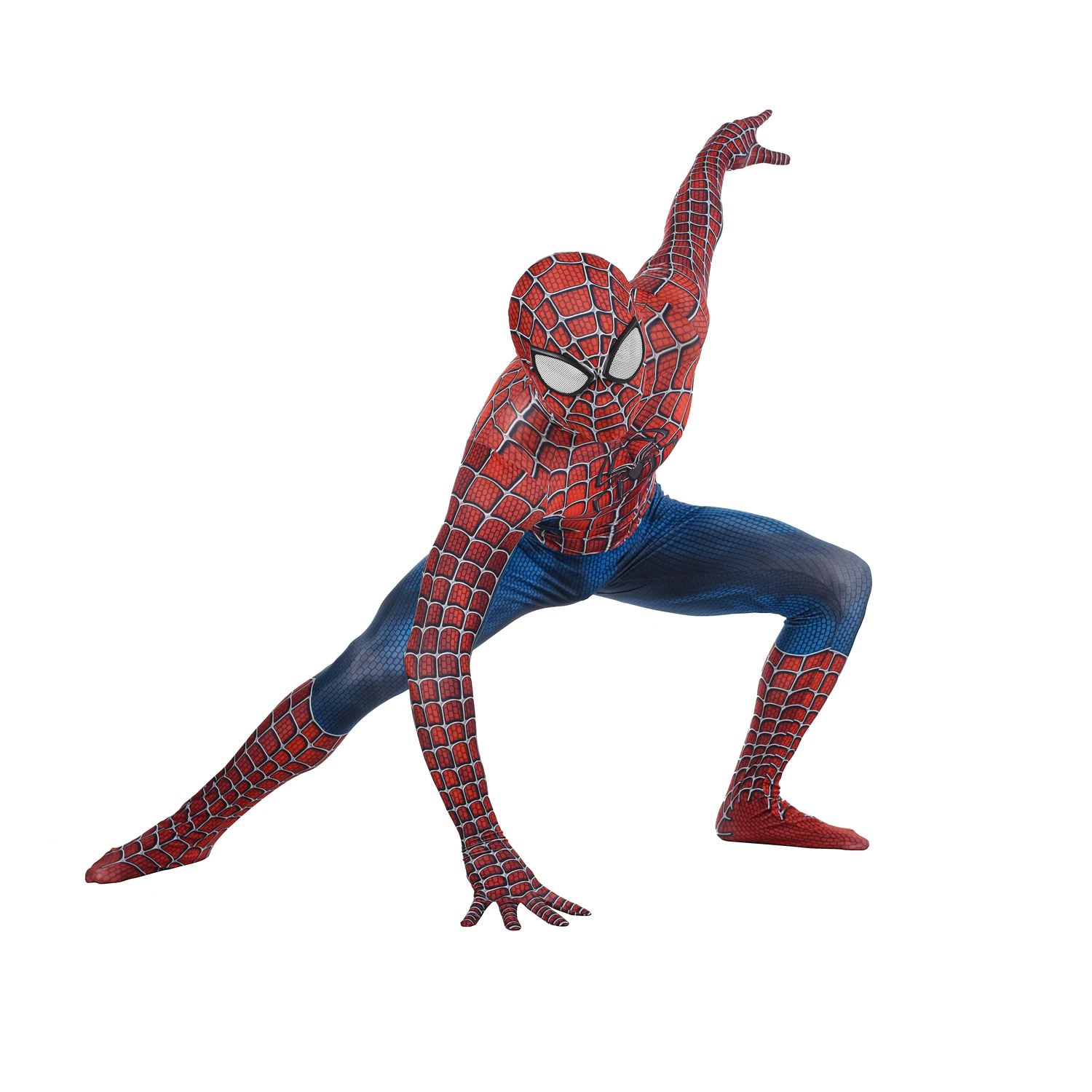LOCAL WAREHOUSE-Blue Tony Raimi Web Hero Costume Unisex Halloween Themed Party Cosplay Full Body Suit with Removable Mask