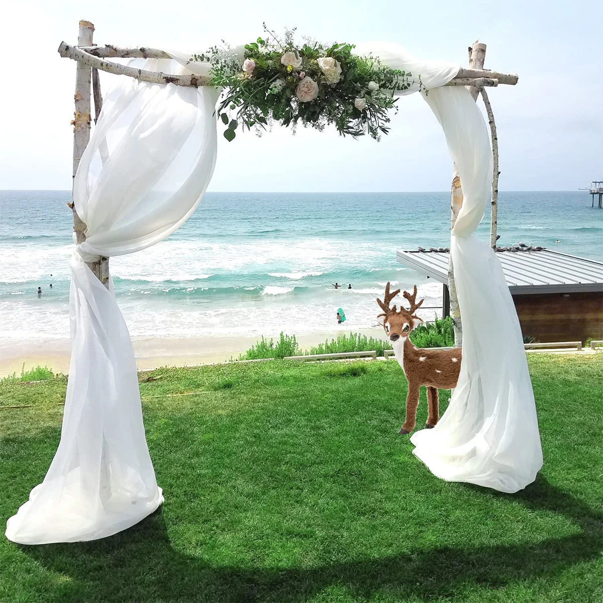 Wedding Arch Drape Chiffon Fabric Draping Curtain Drapery Wedding Birthday Party Decor Draping Ceremony Reception Hanging Decor