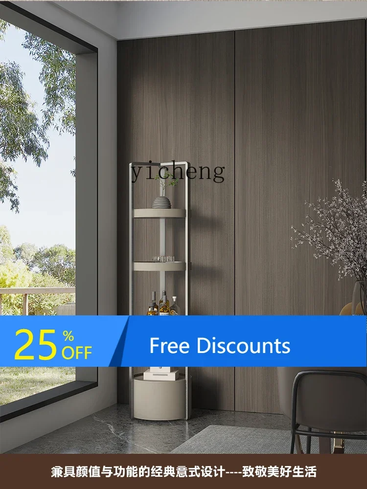 

LYY Minimalist Living Room Shelf Dining Room Wine Rack Antique Curio Box Bedroom Decoration Doll Stainless Steel Display Stand