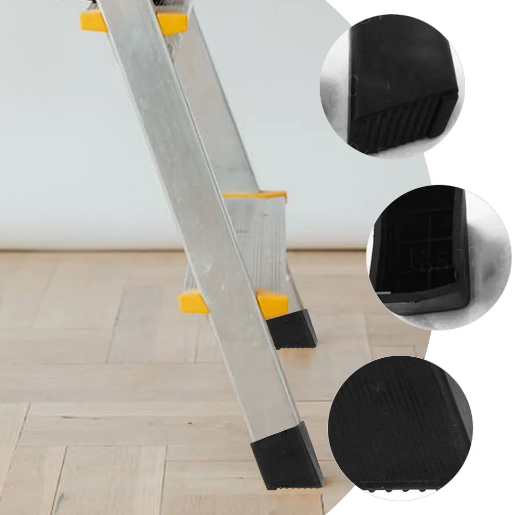

6pcs Ladder Feet Protector Pad 25x35mm Non skid Rubber Covers Floor Mat Extension Accessories Epdm Roof Stabilizer Gutter Guard