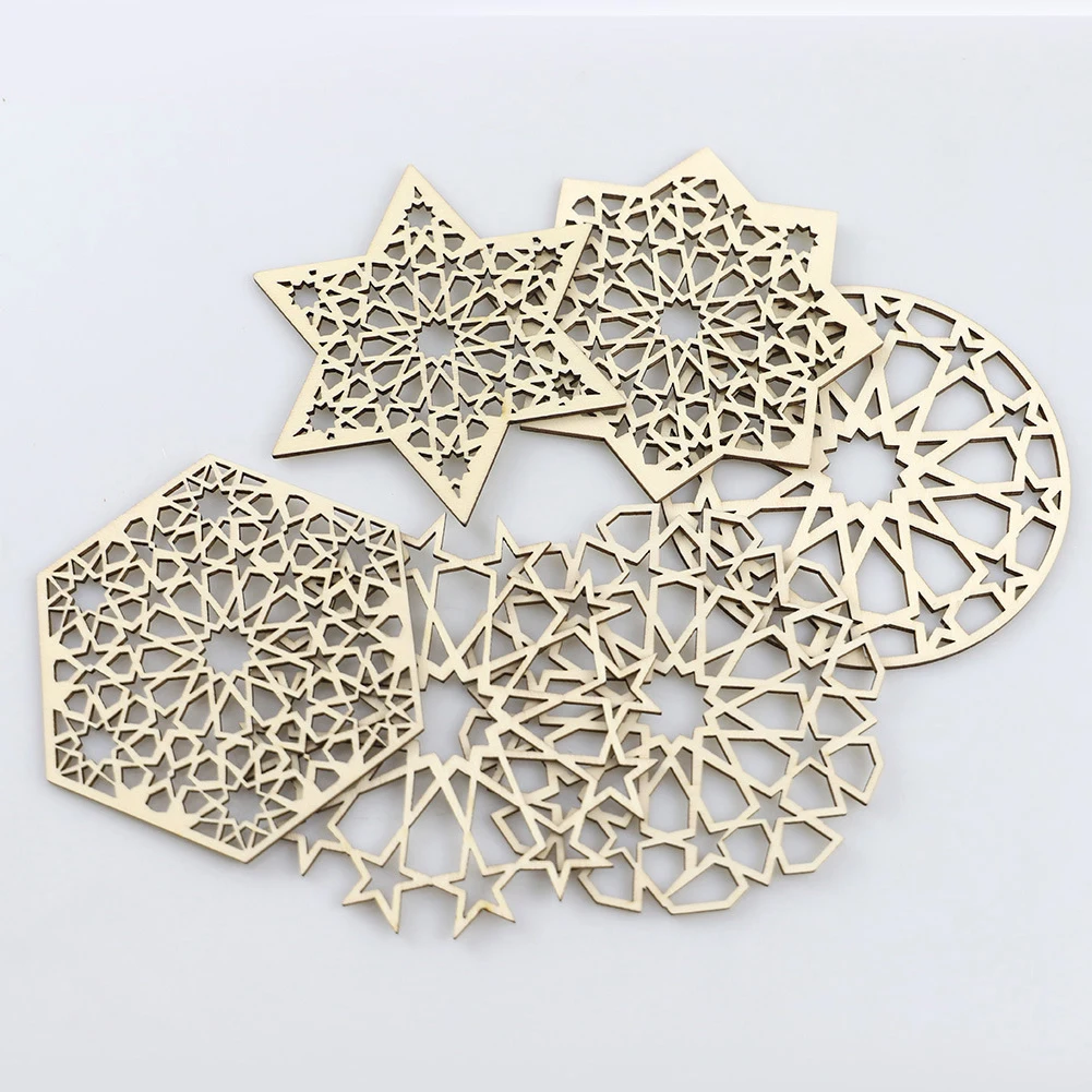 6pcs Stars Pattern Cup Mats Heat-Resistance Non-Slip Coaster Boxwood Insulation Table Mats For Tea Milk Mug Drink Cup Coasters