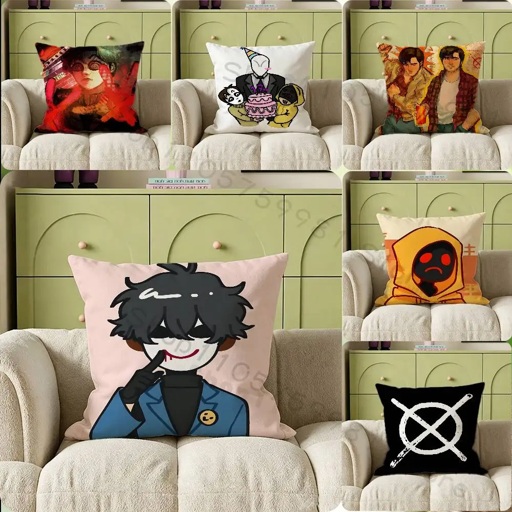 Horror Short Film M-Marble H-Hornets Cartoon Cartoon Printing Pillowcase Customized Pillow Cover for Sofa Home Decor