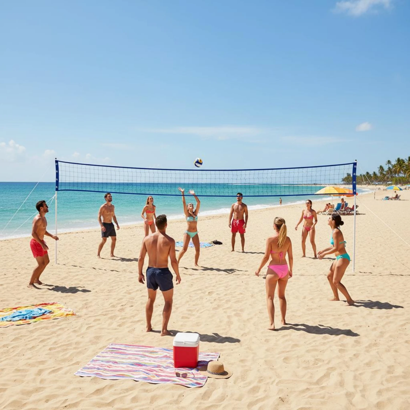 Beach Volleyball Net Set Quick - Sports Equipment For Volleyball review and price