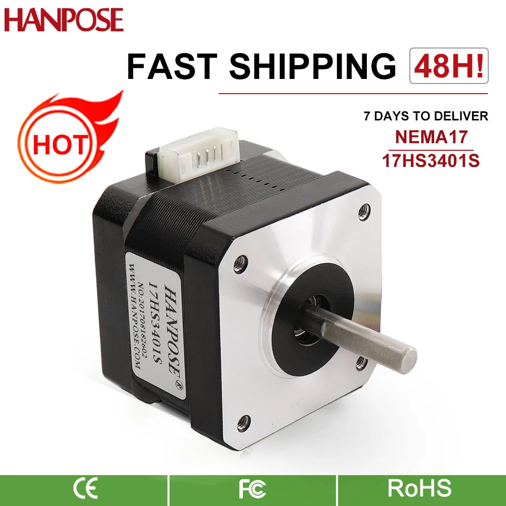 captive Stepper Motor 17HS3401S  34mm 1.3A 28Ncm 4-lead  42 Motor Nema17 Stepper motor for DIY 3D Printer CNC