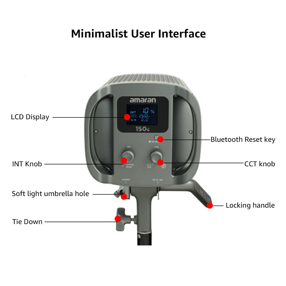 amaran 150c أضواء LED للتصوير الفوتوغرافي بضوء فيديو 150C من amaran ، K-ak Live rktokww لتدفق الصور وتسجيل الفيديو بالخياطة