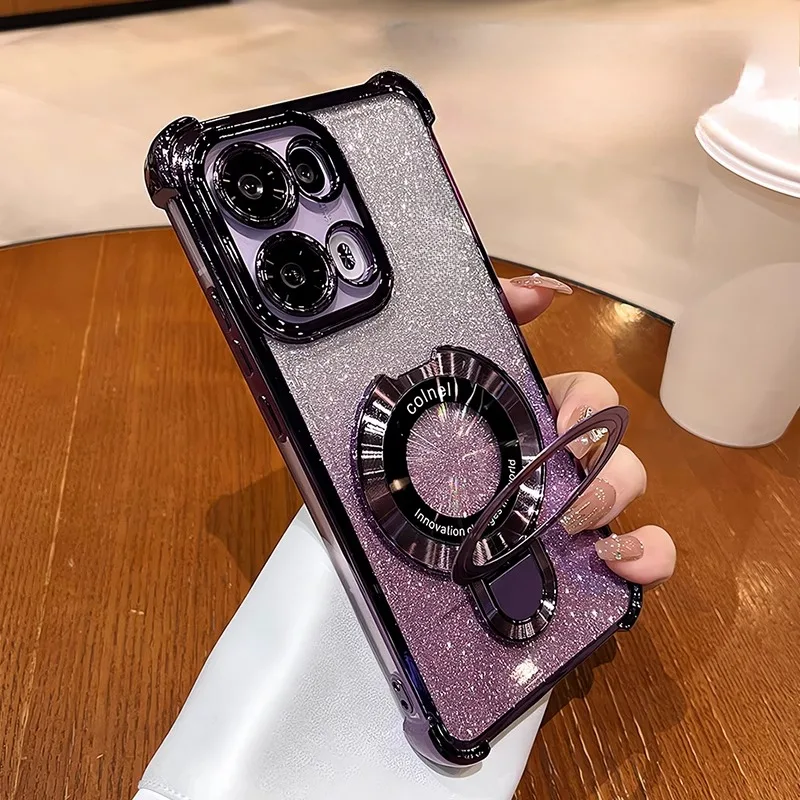 Coque de téléphone antichoc à paillettes, étui de support pour Redmi Note14 14Pro 15C 14C 13C 12C A5 POCO M7 F7 Ultra X7 X7Pro M6Pro C75