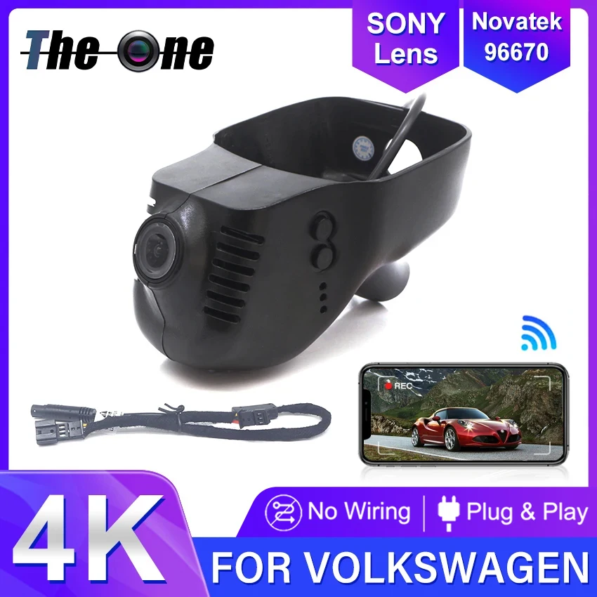 

Автомобильный видеорегистратор HD Wi-Fi 4K, видеорегистратор для Volkswagen VW Jetta Arteon Touareg Multivan Magotan EOS Golf Polo Tiguan Passat Touran