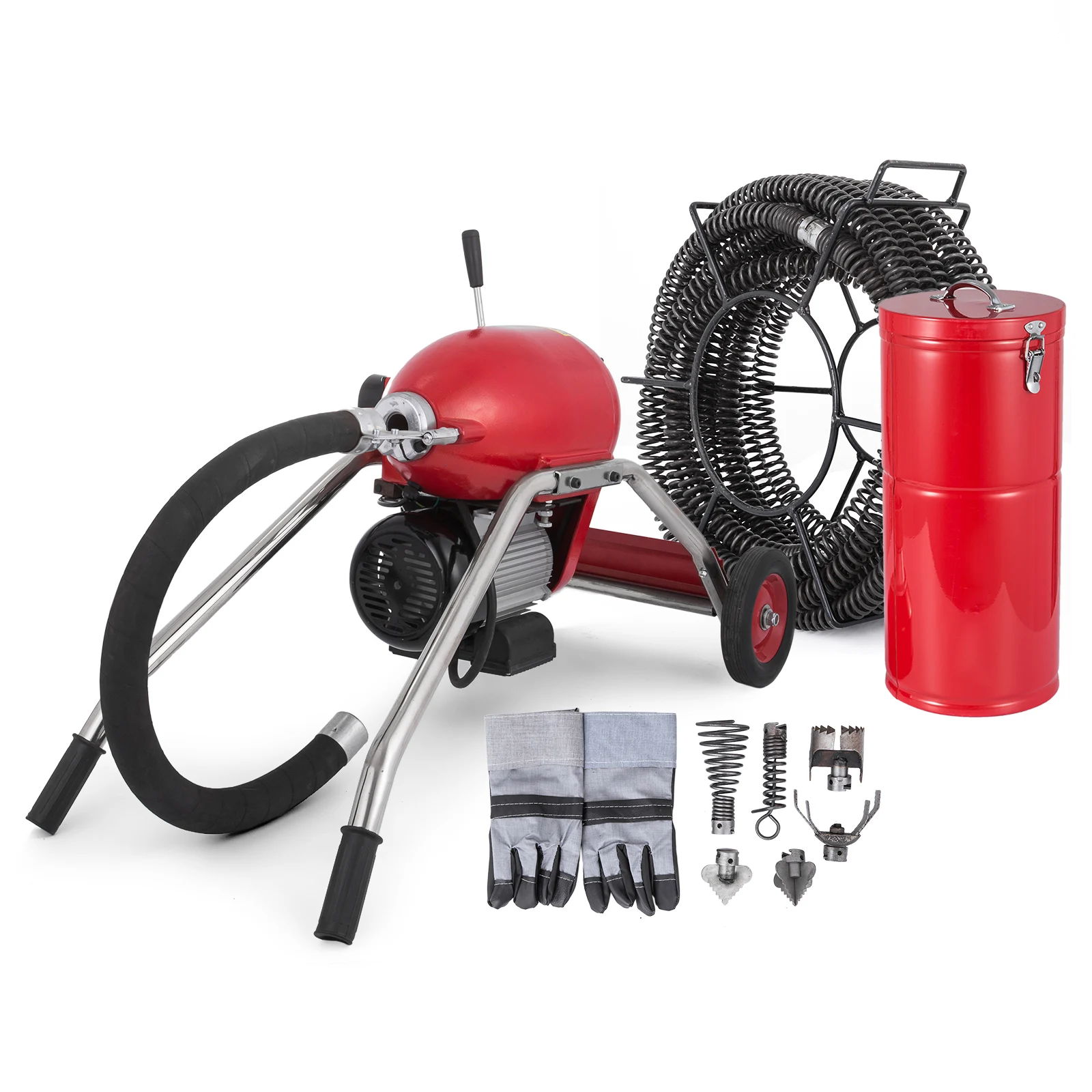 Electric Drain Cleaner 30mm Coil Plumbing Snake Sewerage Pipe Machine
