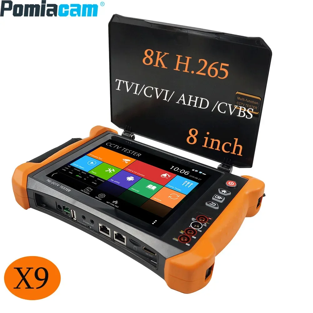 8K H.265 8-calowy tester telewizji przemysłowej HD Monitor IP /8MP TVI/CVI/ AHD i CVBS Tester kamery HD SDI/EX SDI 2048*1536 Rozdzielczość Tester CCTV