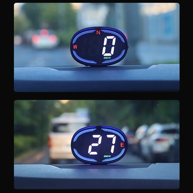 H2 GPS Car HUD digital KM/H MPH tachimetro Head-up display Eletronicos Speed Alarm gadget Inteligentes per tutte le auto