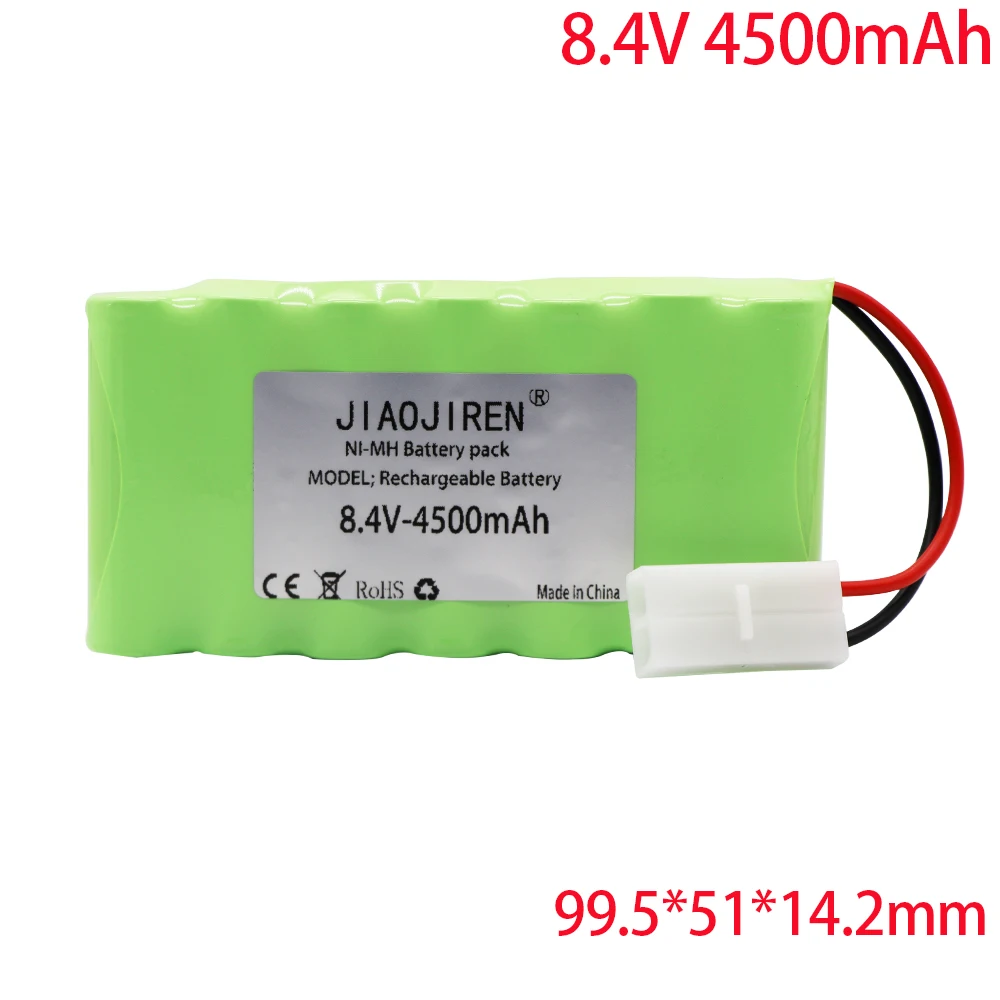 بطارية 8.4 فولت 4500mAh ni-mh مع شاحن للألعاب Rc سيارات الدبابات الروبوتات قوارب البنادق ni-mh/NiMH AA 8.4 فولت بطارية مع طامية