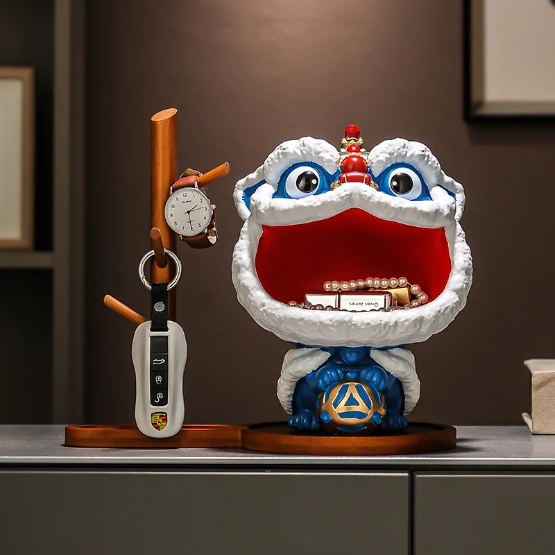 

Guochao Lion Home Decoration Statue Entrance Hall The Put The Key Storage Ornament Living Room Decorations Christmas Gifts