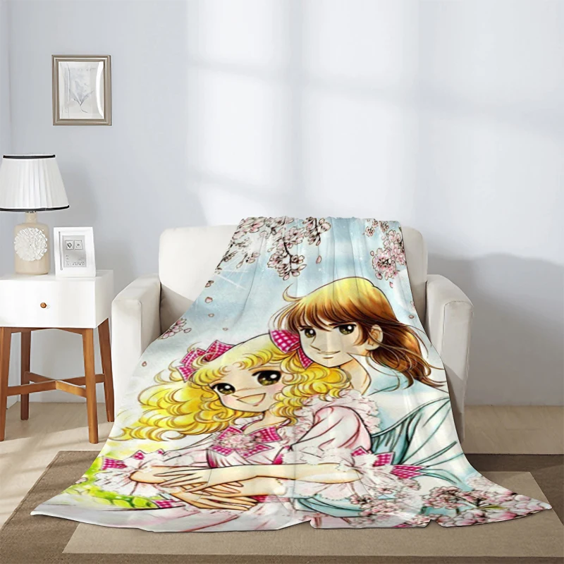 Candy Candy Comic Fluffy Soft Blankets & Throws Anime Blanket Custom Kawaii Microfiber Bedding Girl Knee Sofa Winter Warm Fleece