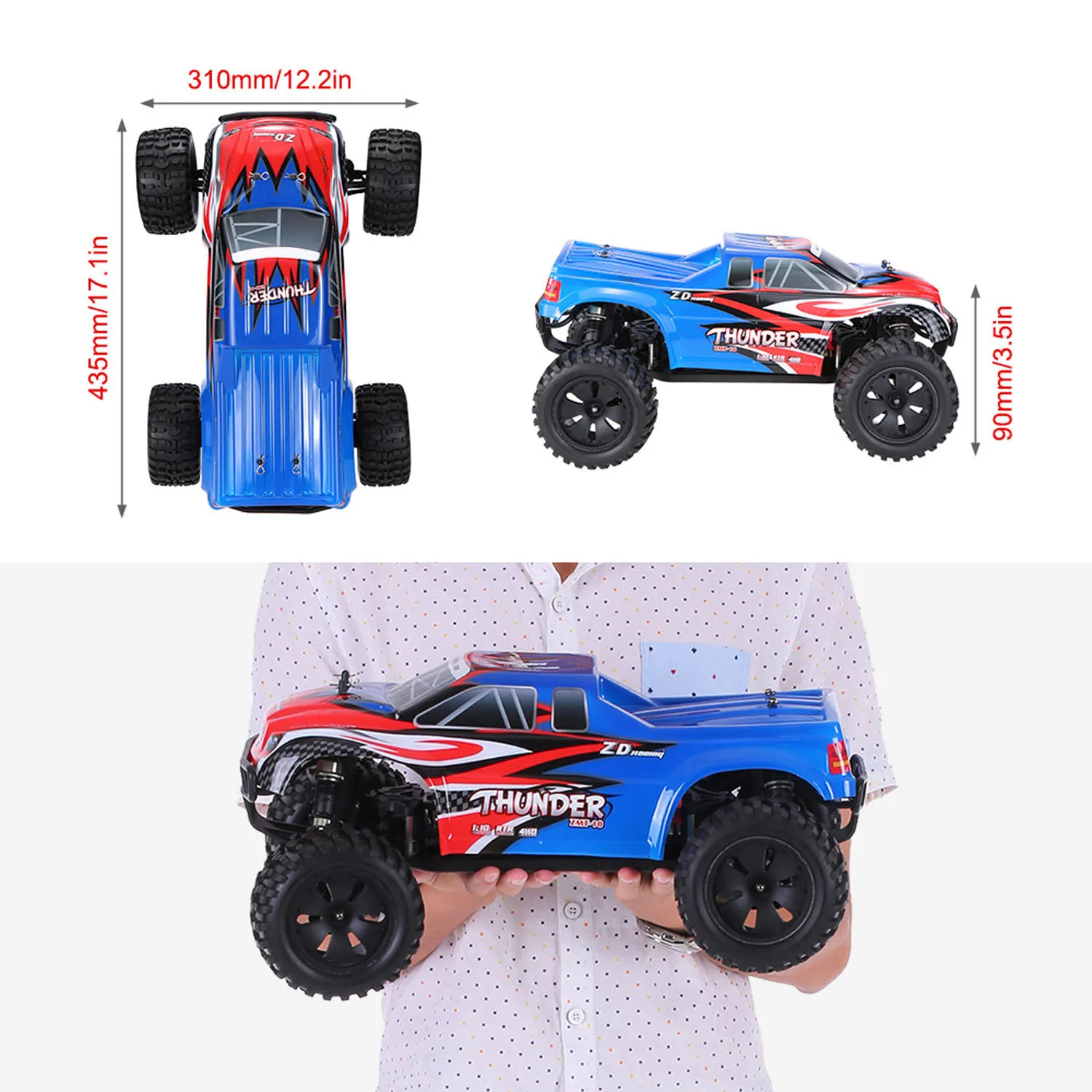 Prezent 45KM/H ZD Racing Cas 9105 1/10 RTR 4X4 zdalnie sterowany monster truck elektryczny RC terenowy pojazd szybki model samochodu dla chłopców