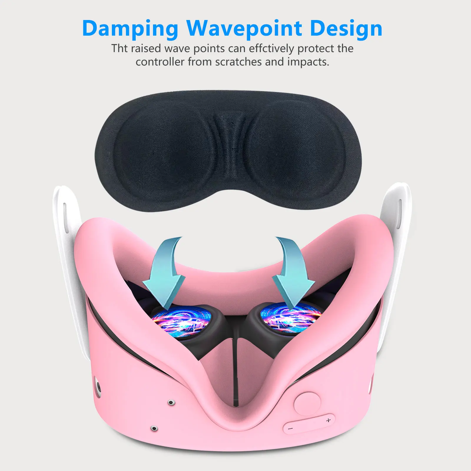 VR Silicone Protective Cover Set for Meta Quest 3s with Battery Opening Controller Accessories Compatible with VR Shell