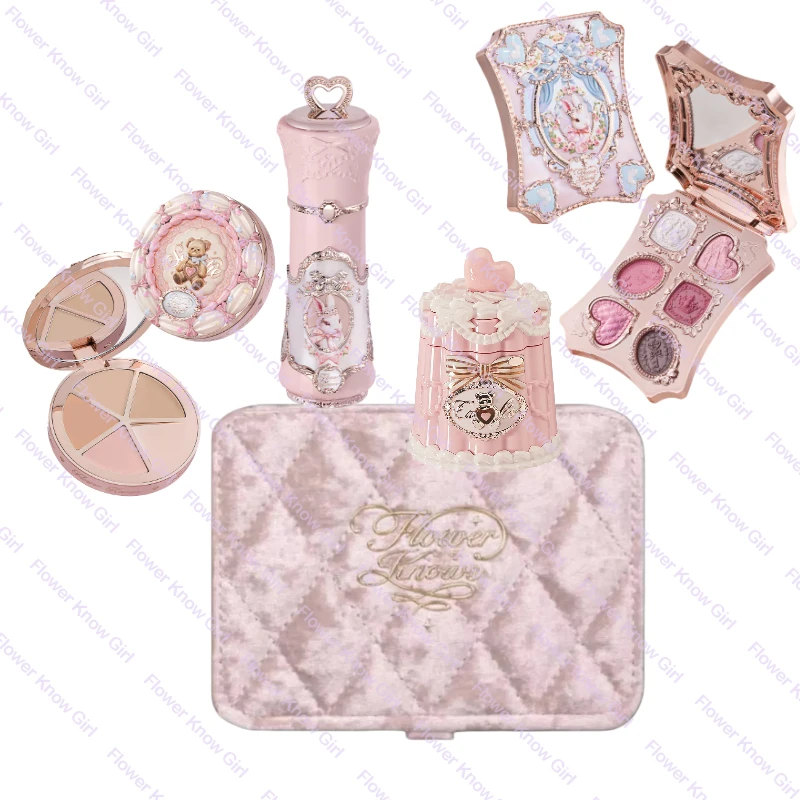 flower-knows-makeup-gift-set-for-women-shimmer-eyeshadow-palette-full-coverage-concealer-gel-eyeliner-lipstick-cosmetic-kit