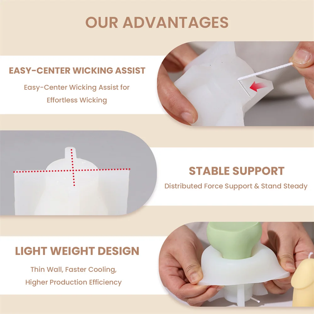 Boowan Nicole Vela Molde de Silicone Forma de Pênis Moldes Para Velas DIY Cera de Baixa Temperatura Fazendo ou Ferramentas de Decoração