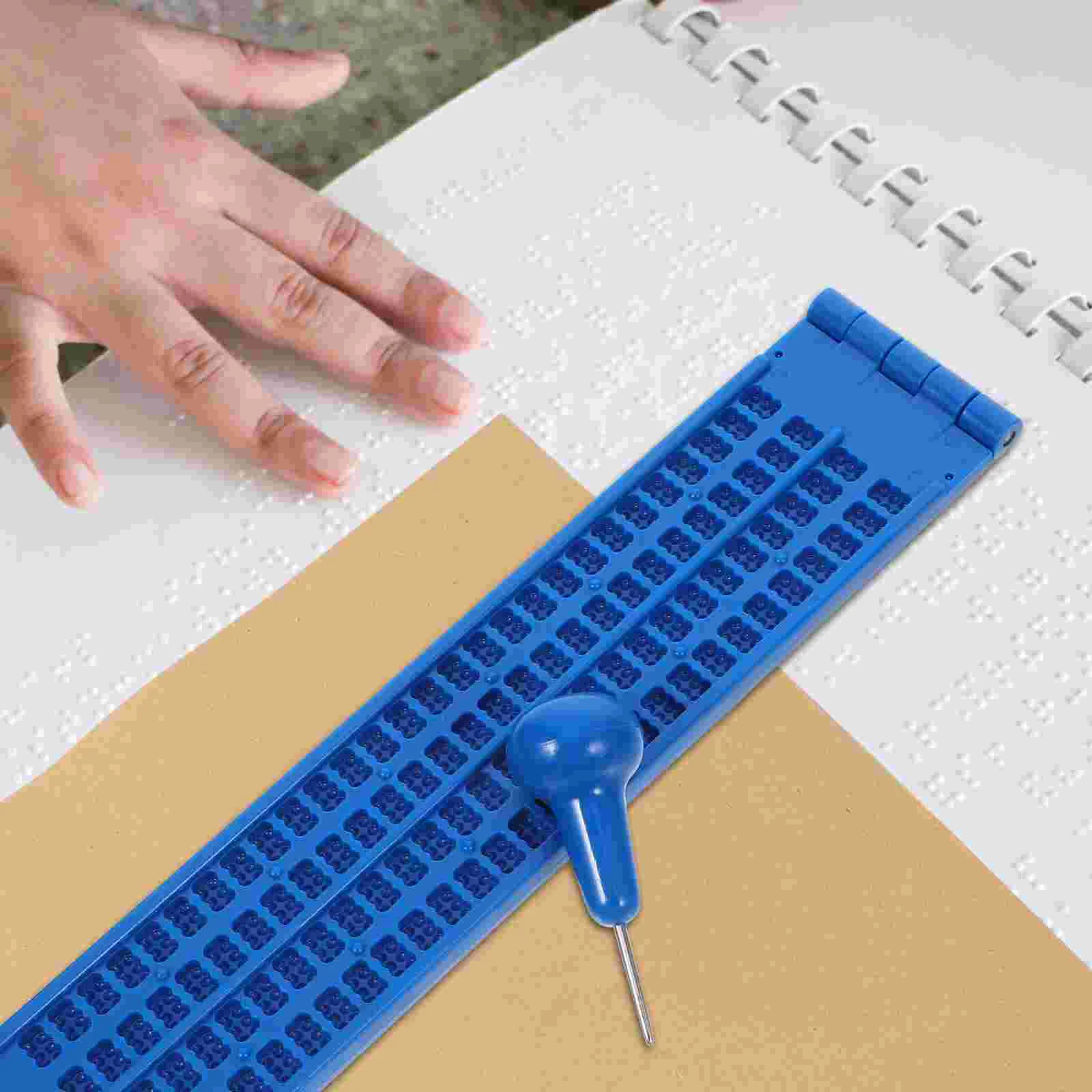 مجموعة أدوات الكتابة البلاستيكية من White Board Braille، بطاقات فلاش للسبورة البيضاء العمياء