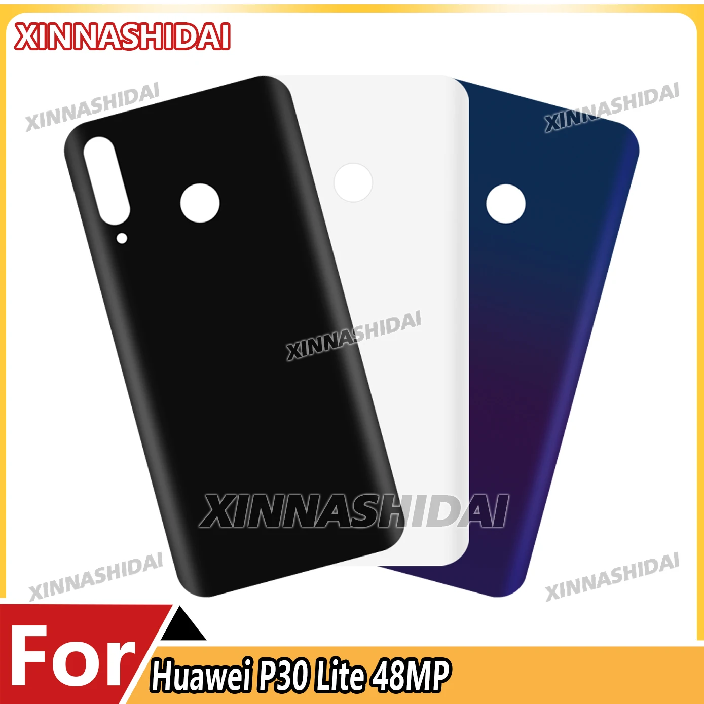 غطاء زجاجي خلفي عالي الجودة مع عدسة الكاميرا متضمنة - حافظة خلفية لهاتف Huawei P30 lite 2020 الإصدار الجديد (طراز 48 ميجابكسل) #1