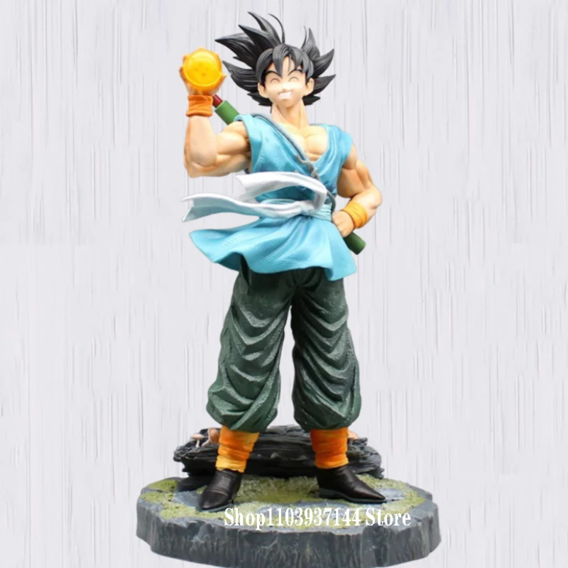 

41cm Cartoon Happy Laugh Goku Statue Dragon Ball Action Figurine Gk Son Goku Figure 4star Crystal Ball Model Pvc Collectible Toy