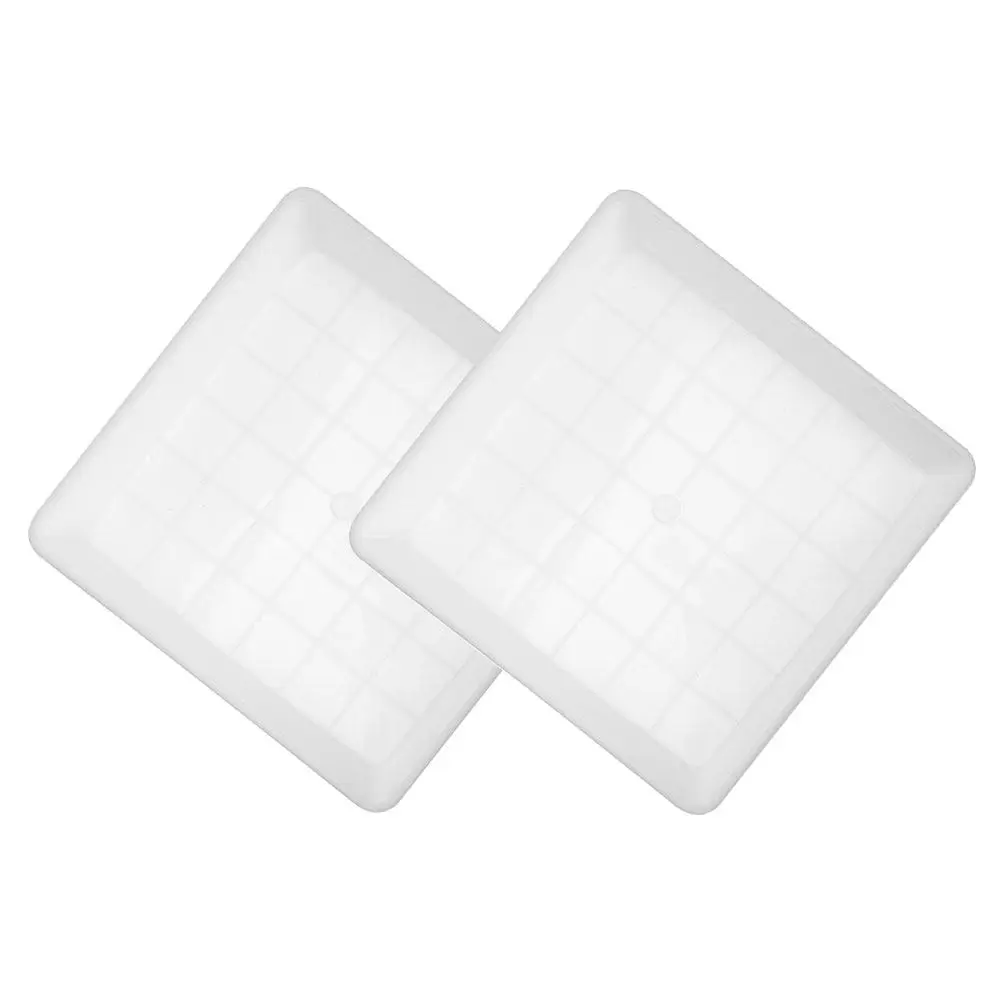 2Pcs Square Plastic Planter Saucers 13.76 Inch Thickened Flower Pot Tray for Water Drainage Outdoor Indoor Succulent Bonsai