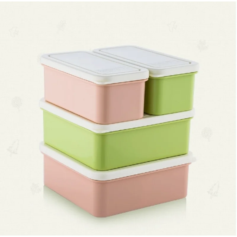 Large capacity small fresh with handle thermal insulation bag bento fresh-keeping set plastic lunch box 800-1000ml