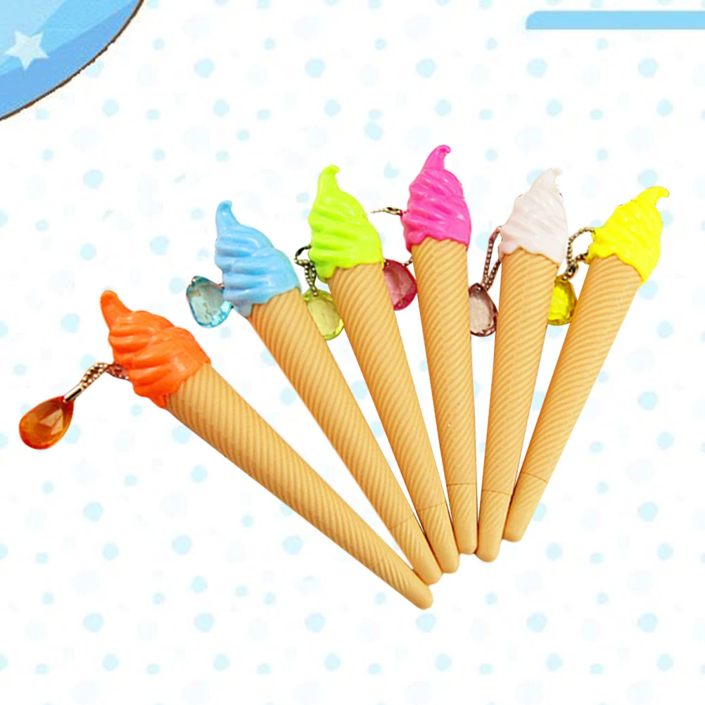 

12Pcs Ice Cream Style Gel Pens Creative Fine Point Smooth Writing School Student Stationery Black Pens Stationery